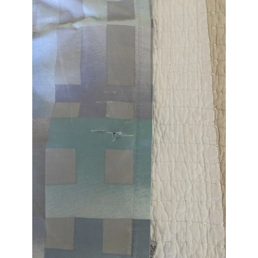 Wamsutta Super Percale Plus City Lights Blue Lavender Twin Flat Sheet Vtg 80's